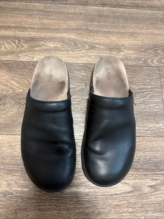L.L. Bean Shoes - L.L Bean Black Leather Mules size 8